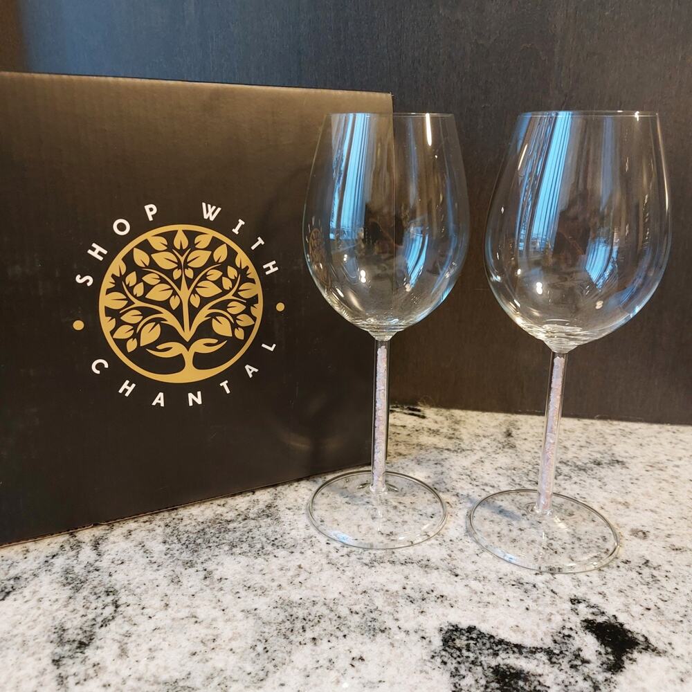 Crystal Infused Wine Glasses, Borosilicate Glass, Set of 2 Shop with Chantal